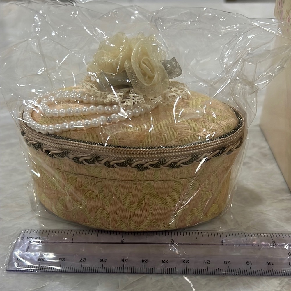 Elegant Cream Floral pearl trinket box by Putting on the Ritz POPULAR IMPORTS